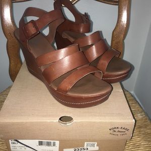 Kork-Ease Emily wedge strappy sandal w/ platform.